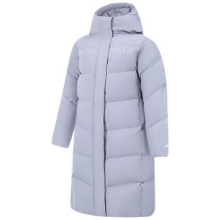 李宁羽绒服 健身系列 女款鸭绒防风加厚柔软保暖御寒长火锅羽绒服