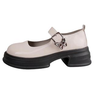 断码清仓法式jk小皮鞋女日系高跟制服鞋粗跟秋季中跟学生单鞋