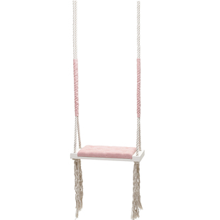 INS室内儿童秋千吊椅房间装饰休闲玩具实木板海绵垫棉绳悬挂吊椅