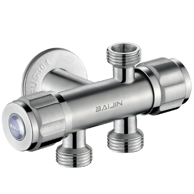 马桶三通角阀一进三出水龙头四出洗衣机多功能分水器阀门一分三通