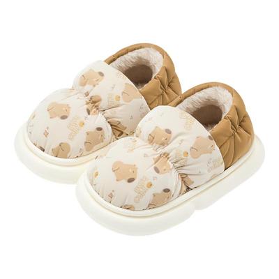 包跟儿童棉拖鞋男童女童冬季防水棉鞋防滑宝宝室内家居拖鞋小男孩