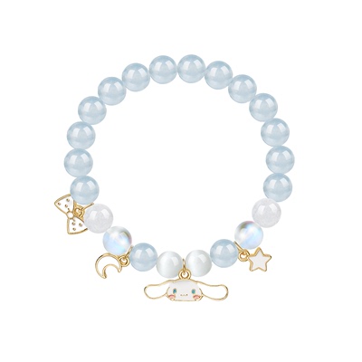 潮色绘玉桂狗水晶手链女生