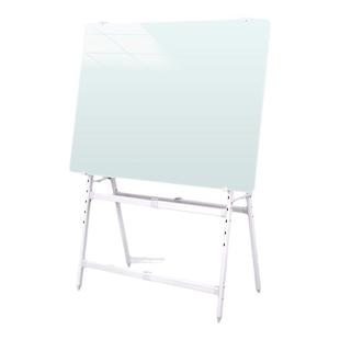 齐富A型磁性钢化玻璃白板防爆写字板支架式可移动带轮儿童黑板家用教学办公会议记事业绩展示板书写白板培训