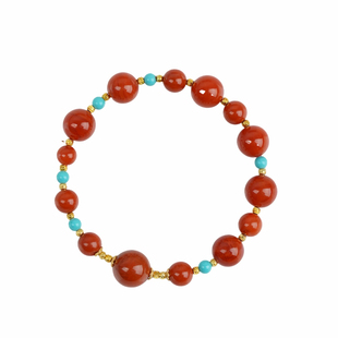 木火手串五行补木火天然南红手链女款喜木缺火属性本命年红色饰品