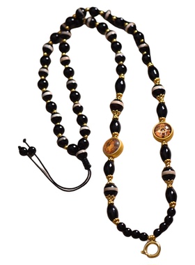 手工玛瑙吊坠挂绳唐卡吊坠挂链百搭男女款吊坠绳串珠项饰毛衣链