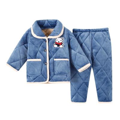 冬季儿童睡衣加厚夹棉保暖家居服