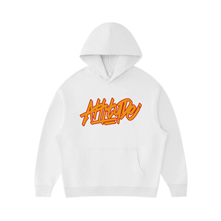 蜜丘琳Attitude 嘻哈态度 美式街舞印花连帽卫衣男女宽松套头帽衫