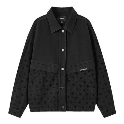 森马甜酷风设计感宽松牛仔外套女