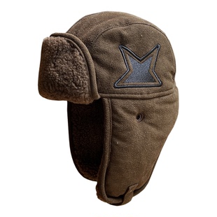 复古羊羔毛飞雷锋帽男行员帽子女2025秋冬新款加厚加绒保暖护耳帽