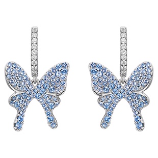 何方闪闪蝴蝶项链女轻奢HEFANG蝴蝶梦耳环锁骨链优雅灵动耳饰耳夹