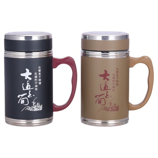 陶瓷内胆马克杯带手柄保温杯办公室茶杯带滤网男女水杯上班族泡茶