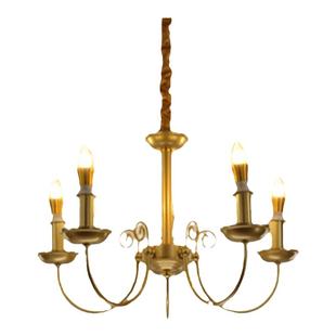 美式铁艺铜色复古简约客厅餐厅卧室茶楼楼梯间过道蜡角灯泡吊灯