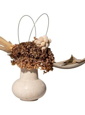 法式复古风美学黄洞石大理石花艺