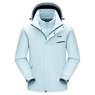 Jeep吉普三合一户外冲锋衣夹克男士冬季工装防风外套女登山服风衣