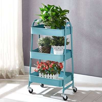 A字碳钢小推车置物架多层架物储带跨境浴室移动收纳厨房可落地轮