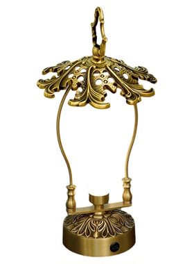 复古镂空手工黄铜家用烛灯摆件手提花园露营充电氛围灯高级感家居