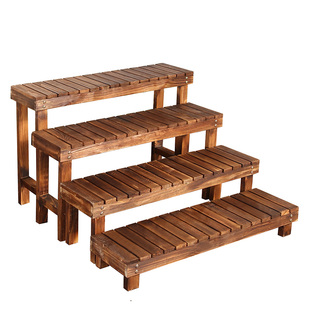 实木多层阶梯室内防腐木花架楼梯阳台落地式户外庭院室外木头花架