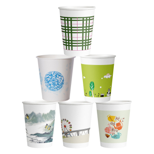 200毫升纸杯包邮2000只整箱一次性纸杯子办公定制加厚纸杯饮水杯