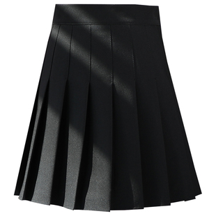 安可拉红色百褶裙女夏高腰a字显瘦短裙春秋西装料小个子半身裙裤