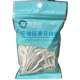 固特齿纤细丝滑牙线棒家庭装大包护理剔牙签超细高分子拉力强不断