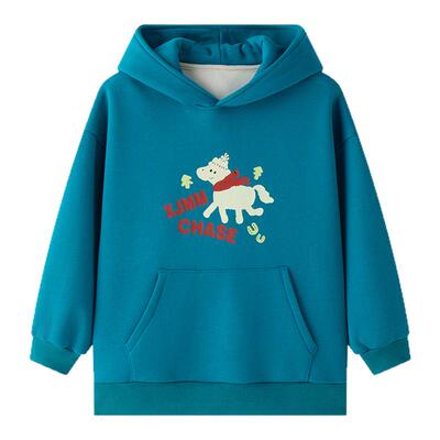 虾酱麻麻卡通加绒卫衣套装