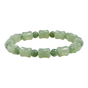 老庙黄金和田玉竹节手串节节高升事业顺遂温润玉石气质送礼