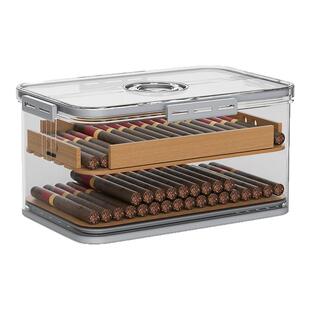 雪茄保湿盒密封乐扣雪茄盒雪松木盒醇化雪茄柜乐扣盒防潮防虫烟盒