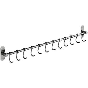 厨房挂杆304不锈钢铲子勺子长杆排钩置物架免打孔壁挂式挂架挂钩