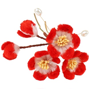 非遗绒花diy材料工具新手头饰发饰簪子胸针蚕丝线搓丝板铜线支架