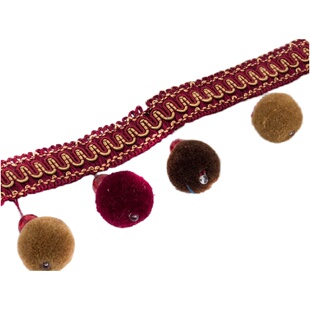 8公分窗帘毛球花边杨梅球帘头花边水晶珠子装饰吊坠吊球约11.5米