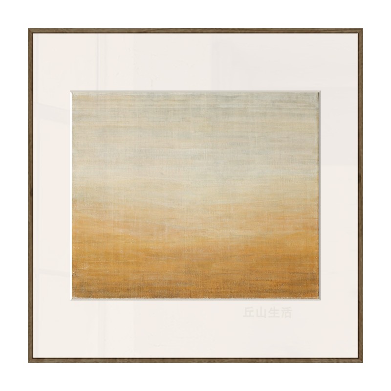 宁静的湖面现代抽象风景艺术挂画原木中古风壁画装饰画餐厅民宿