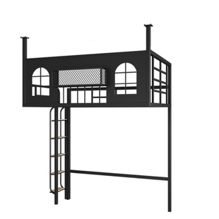 省空间loft铁艺高架床吊床小户型阁楼床单上层公寓上床下空悬空床