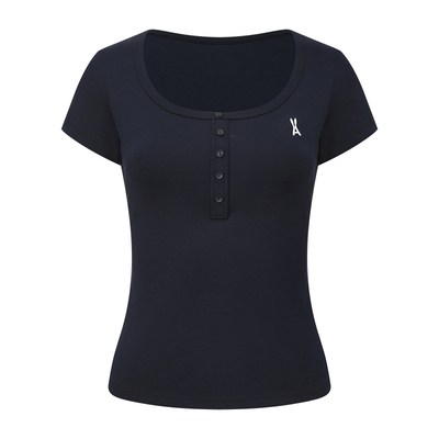 安欧兔【小腰精面膜T恤】4D玻尿酸女款透气凉感短袖休闲圆领上衣