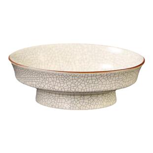 汝窑哥窑开片陶瓷茶点零食盘果盘水果盘碟子茶几瓜子家用日式高脚