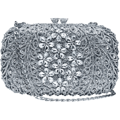 轻奢花朵镶钻手拿包旗袍礼服搭配