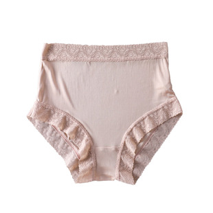 6A级100%桑蚕丝女高腰内裤 42针加捻针织真丝收腹包臀大码三角裤