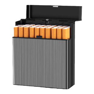大容量40支装粗烟盒自动弹盖抗压防潮铝合金男士中支6.5散装空盒