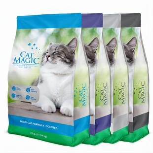 喵洁客猫砂美国原装进口矿砂钠基矿石抗菌去氨膨润土猫砂25磅*3袋