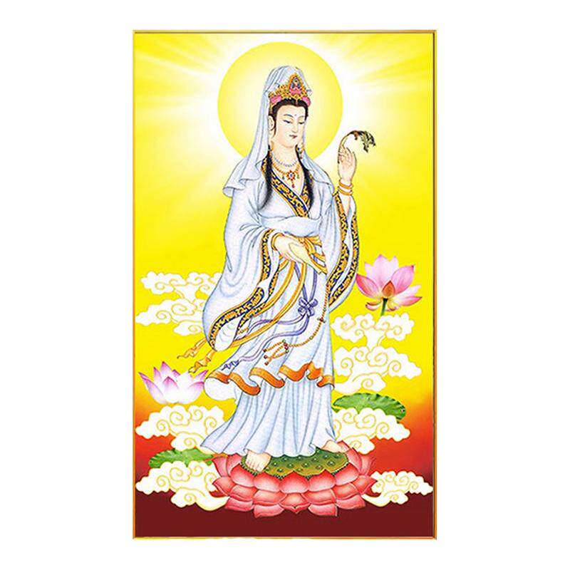 5D站像南海观音钻石绣手工diy赐福菩萨粘贴点钻画十字绣满钻中堂