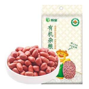辉业有机红衣花生米400g新鲜四粒红皮花生仁生不带壳五谷杂粮粗粮