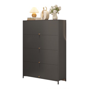 家用钢制鞋柜门口落地多层入户玄关大容量翻开门收纳金属防尘鞋架