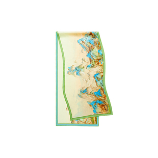 故宫淘宝｜千里江山图桑蚕丝真丝丝巾中式披肩妈妈实用生日礼物