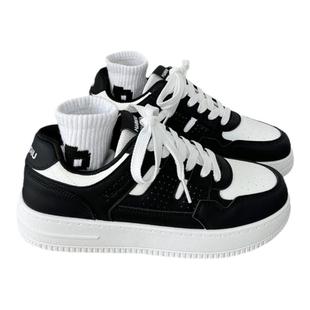 环球板鞋男秋冬2026新款厚底百搭男士黑白熊猫鞋子小众运动休闲鞋