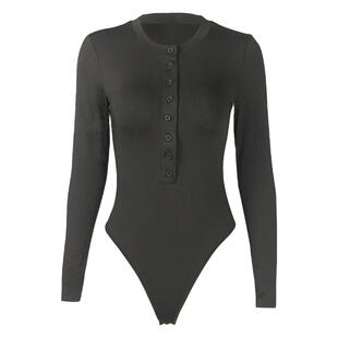 春季长袖内搭连体衣女欧美性感百搭紧身上衣Long Sleeve Bodysuit