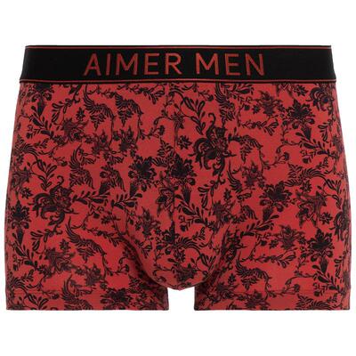 爱慕先生25夏新品莫代尔印花男士净痕轻薄红色装腰平角裤NS23L911