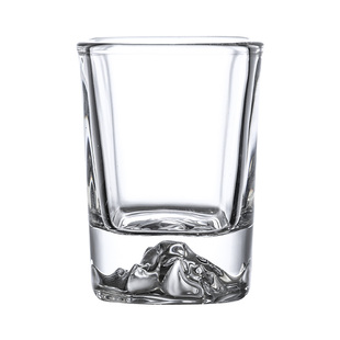 日式冰山白酒杯四方玻璃小酒杯一两家用烈酒杯观山二两杯高档送礼