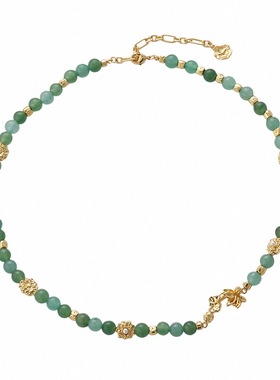 小众设计「游寒山」绿色玛瑙项链气质中国风轻奢串珠新中式锁骨链