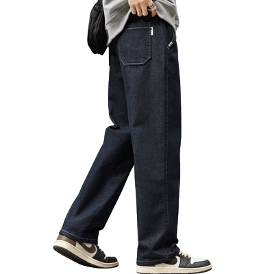 罗蒙男士春秋款直筒宽松牛仔裤