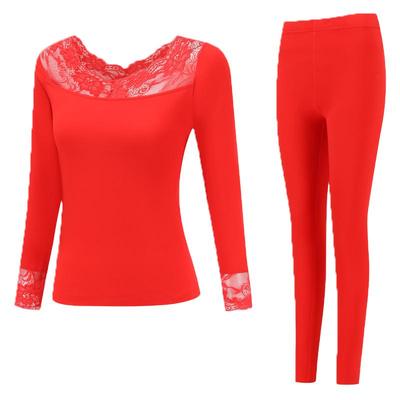 德绒内衣周大尚保暖女圆领本命年