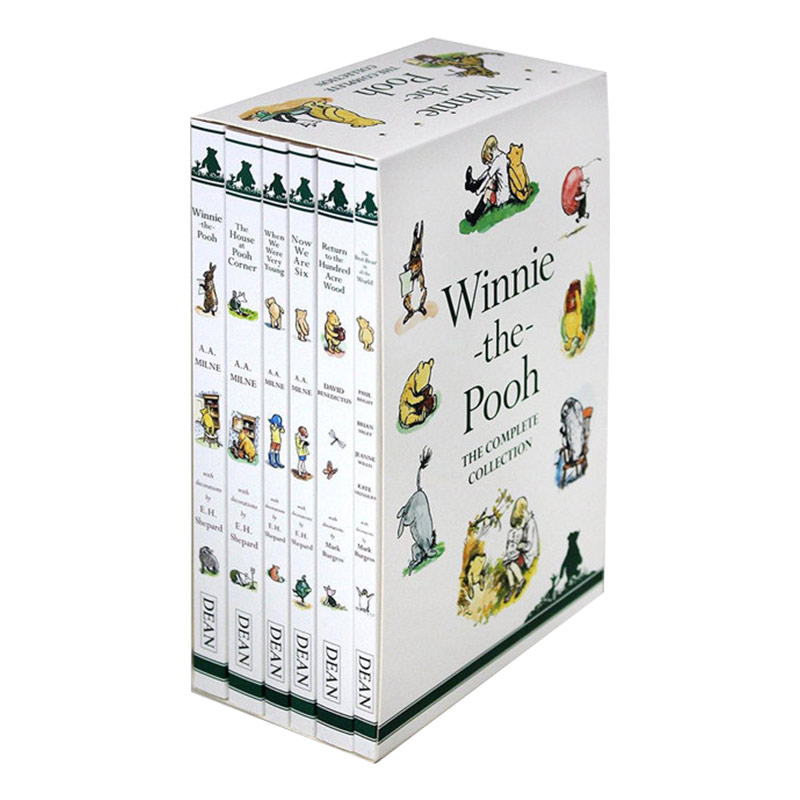 正版 小熊维尼 6册盒装 Winnie the Pooh 英文原版绘本青少年经典读物小说 黑白内页盒装 英文版 进口书儿童外文书